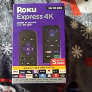 Roku Express 4K with Purple and Black Design